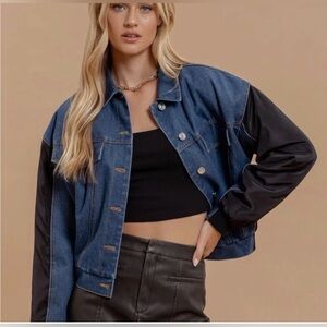 Blu Pepper Denim and Black Jean Jacket